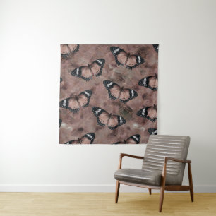 Rose Golden Butterfly Dance 1 Tapestry