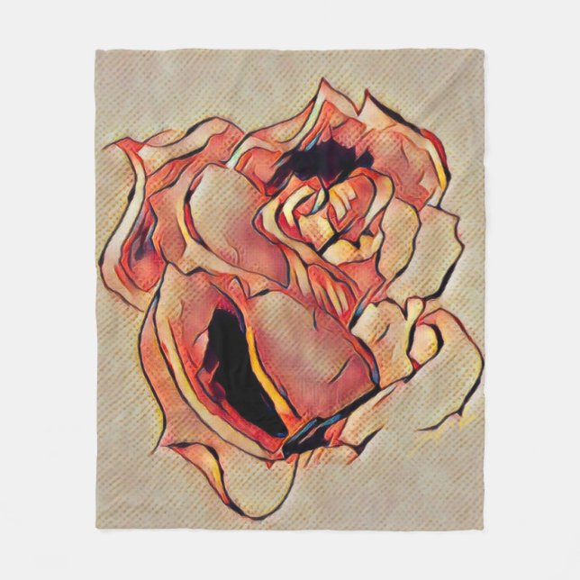 Rose Golden Fleece Blanket (Front)
