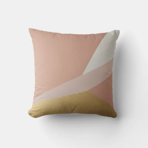 Rose Golden Hour Geometry Throw Pillow