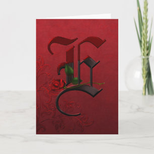 Rose gothique Monogramme E
