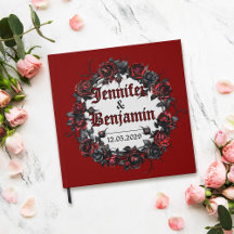Rose gothique Rouge Mariage Livre D'Invité En Roma