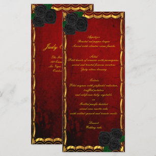 Rose gothique  sang rouge Mariage menu Mariage