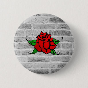 Rose Graffiti 2 Inch Round Button