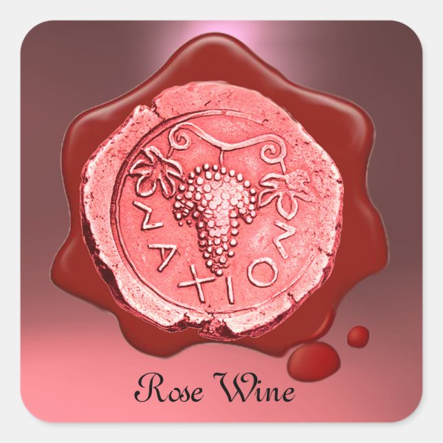 ROSE GRAPE WINE RED WAX SEAL (Front)