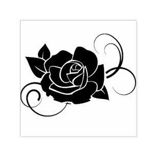 rose-graphic-flower-deco self-inking stamp