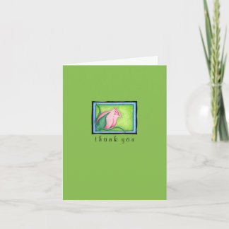 Rose green Thank You Note Card