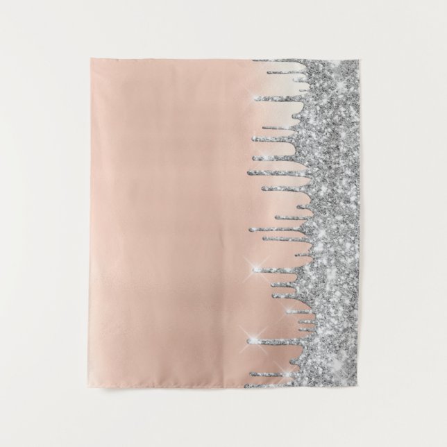 Rose Grey Silver Drips Window Decor Medium5 Tapestry (Front)