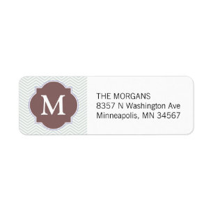 Rose gris et poussiéreux moderne Chevron personnal