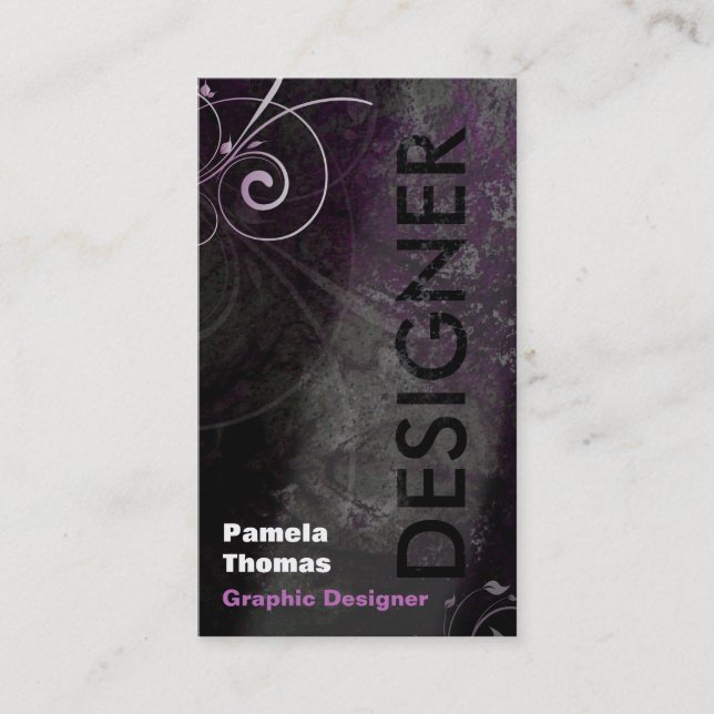 Rose grunge de noir de carte de visite de (Devant)