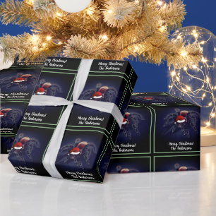  Rose Hair Tarantula in Santa Hat Christmas   Wrapping Paper