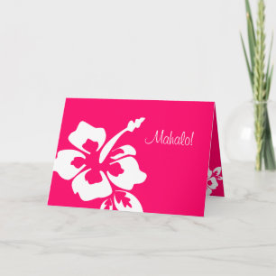 Rose hawaïen de ketmie de cartes de Merci de