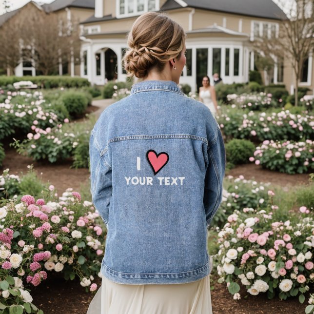 Rose Hear I Love Custom Text Monogramme (Mariage Retour)