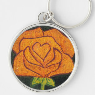 "Rose Heart #2" Floral Keychain