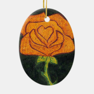 "Rose Heart #2" Floral Ornament