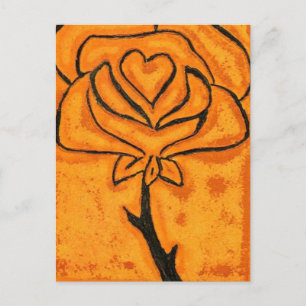 "Rose Heart #5" Floral Postcard