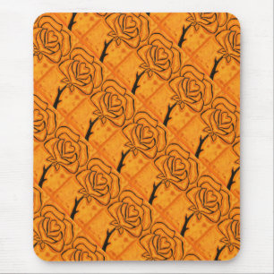 "Rose Heart #5" Tiled Pattern Floral Mousepad