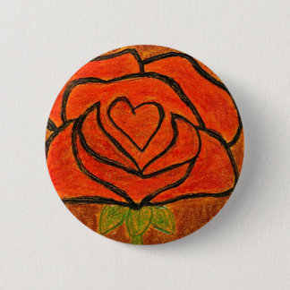 "Rose Heart #6" Floral Button