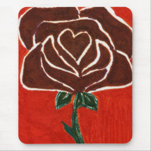 "Rose Heart #7" Floral Mousepad