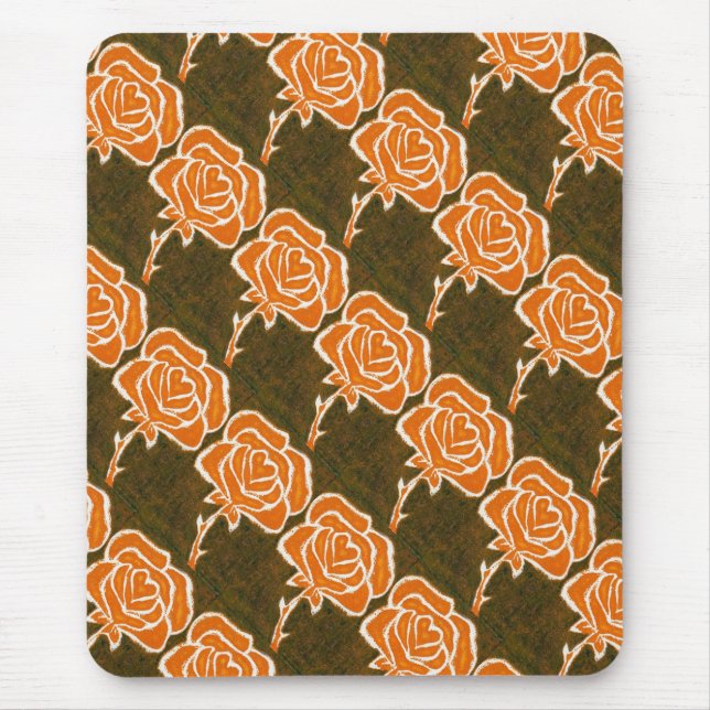 "Rose Heart #8" Tiled Pattern Floral Mousepad (Front)