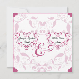Rose Heart Floral Wedding Invitation