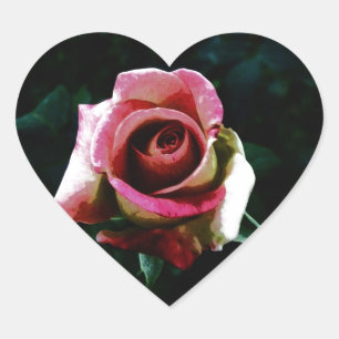 rose heart sticker