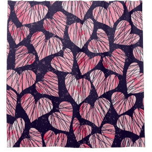 Rose heart: watercolor seamless pattern.
