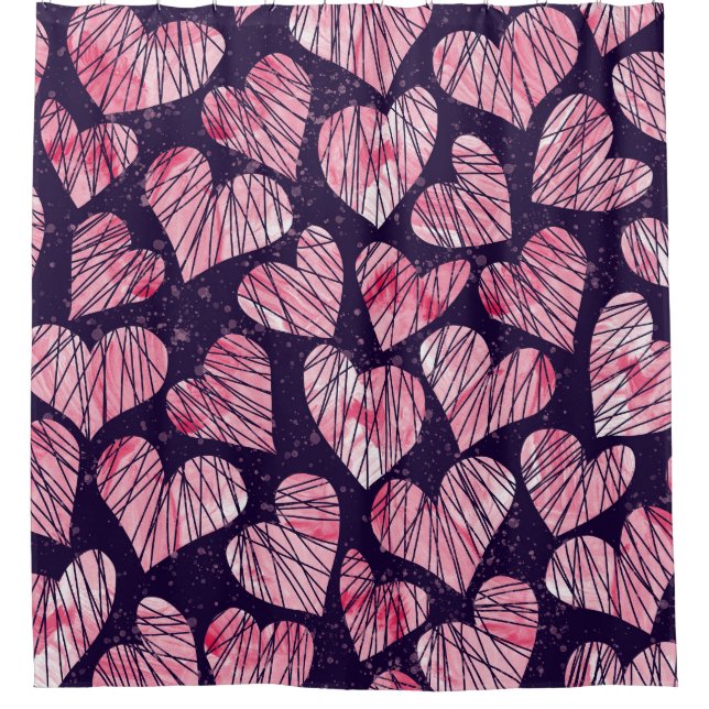 Rose heart: watercolor seamless pattern. (Front)