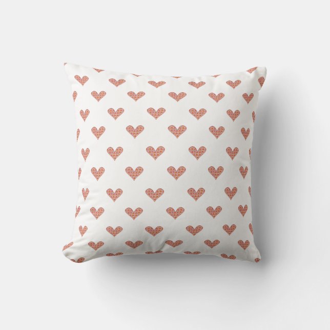 rose hearts pattern throw pillow (Front)