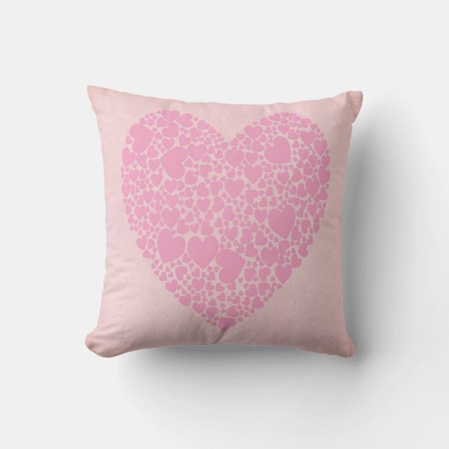 Rose Hearts Throw Pillow (Front)