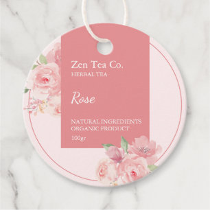Rose Herbal Tea Business Tag