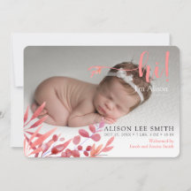 Rose "Hi" avec carte faire-part de naissance feuil