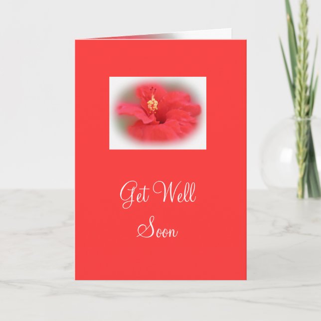 Rose Hibiscus Get Well Card (Front)