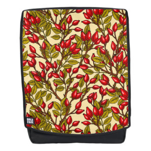 Rose hips, red, green, yellow backpack