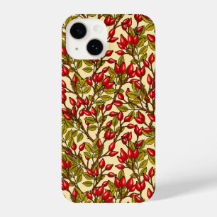 Rose hips, red, green, yellow iPhone 14 case
