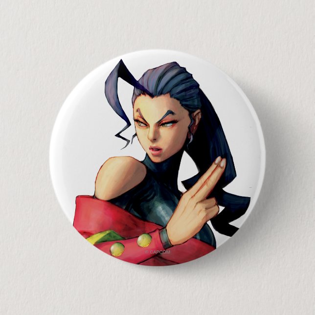 Rose Holding Up Two Fingers 2 Inch Round Button (Front)