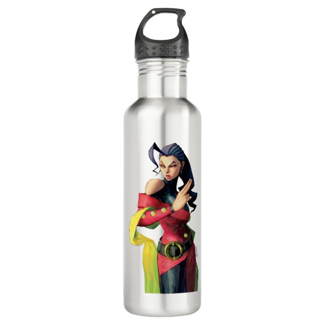 Rose Holding Up Two Fingers 710 Ml Water Bottle (Front)
