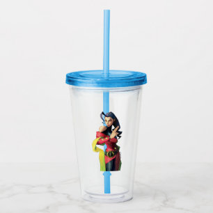 Rose Holding Up Two Fingers Acrylic Tumbler