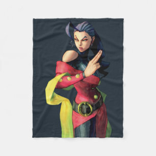 Rose Holding Up Two Fingers Fleece Blanket