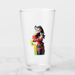 Rose Holding Up Two Fingers Glass