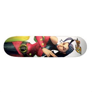 Rose Holding Up Two Fingers Skateboard