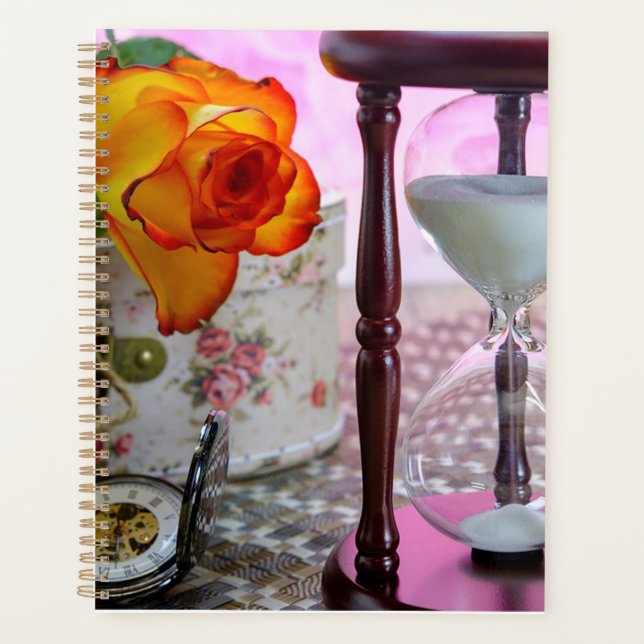Rose, Hourglass and pocket watch Planner (Front)