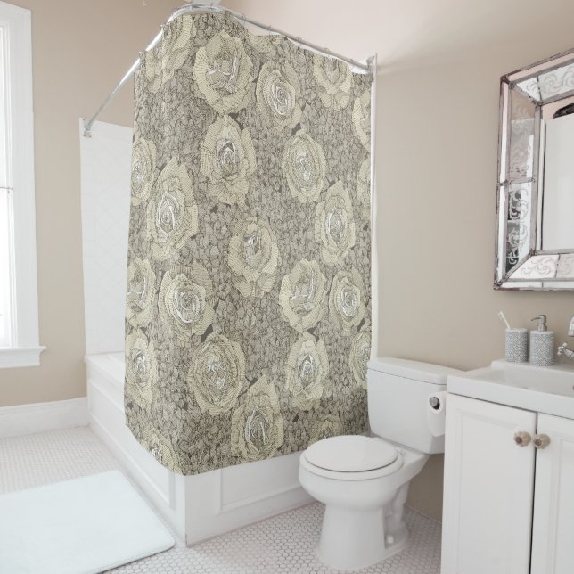 rose hydrangea floral cream tea leather (In Situ)