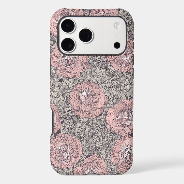 rose hydrangea floral pink mulberry plum (Back)