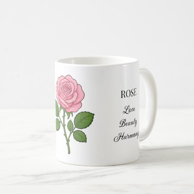 Rose Illustration and Uses Coffee Mug (Front Right)