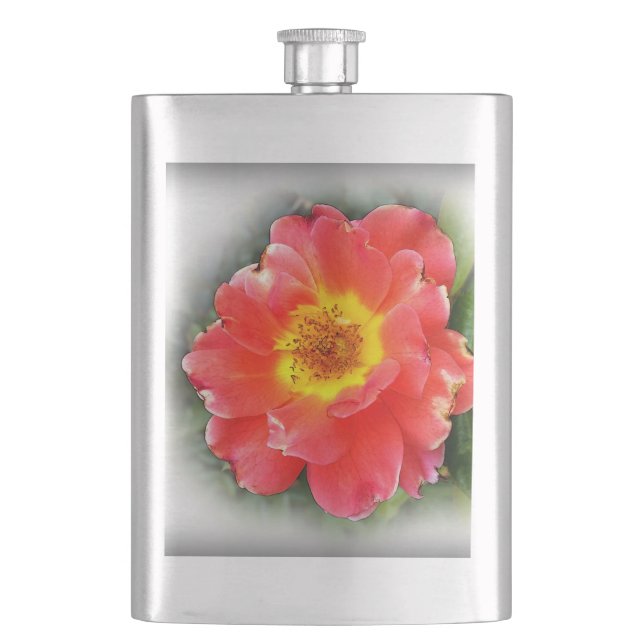 Rose in autumn hip flask (Front)