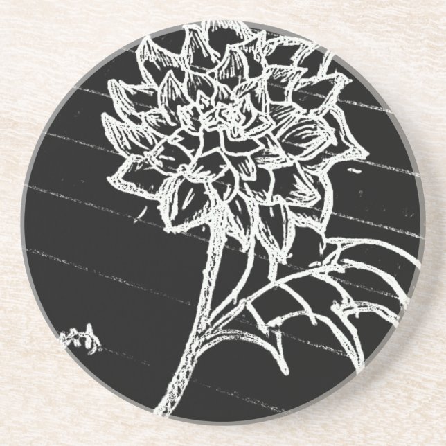 Rose in black coaster (Front)