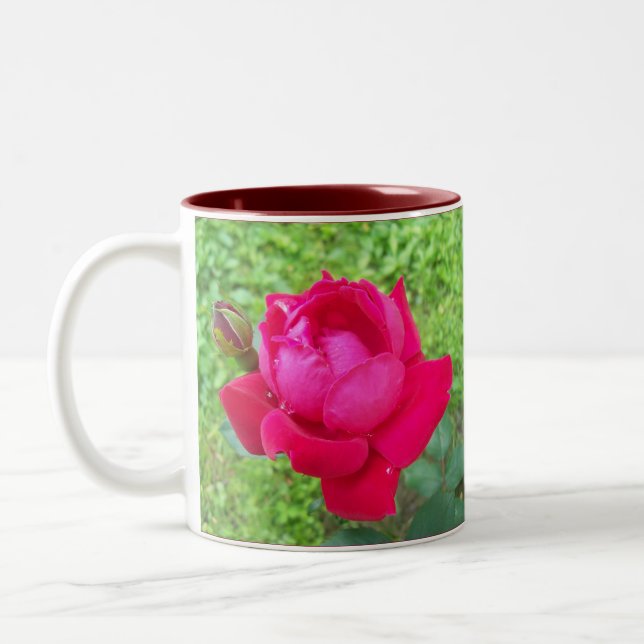 Rose in Bloom Two-Tone Coffee Mug (Left)