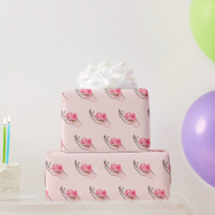 Rose In Hand On Hearts Wrapping Paper