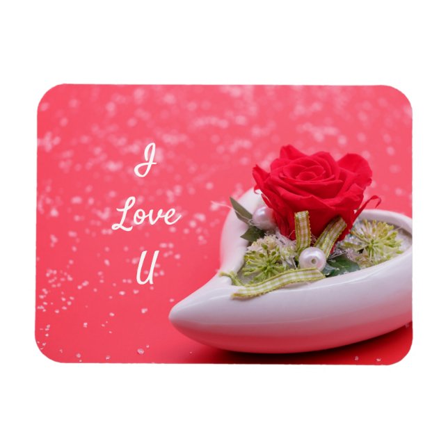 Rose in Heart Magnet (Horizontal)