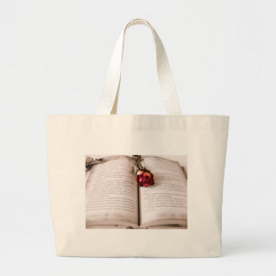 Rose in the bible large tote bag